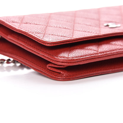 Chanel Caviar Quilted Wallet on Chain WOC Red 11 of 13