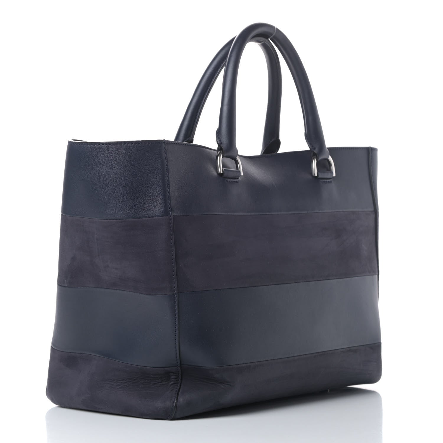 Mulberry Silky Calf Nubuck Stripe Medium Willow Tote Midnight Blue 2 of 8