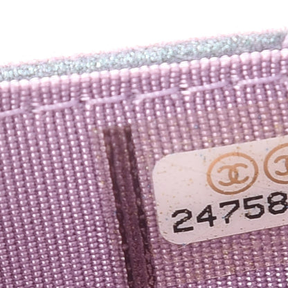 Chanel Iridescent Lambskin Quilted Reissue Flap Card Holder Light Purple 8 of 9