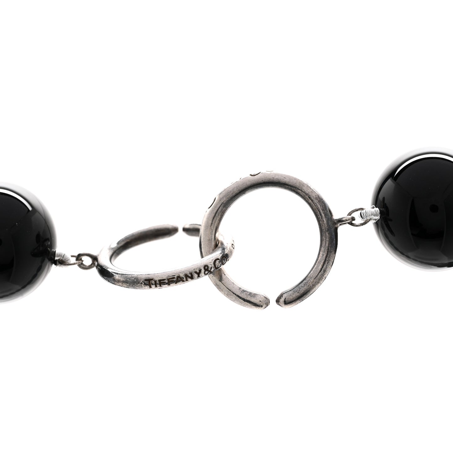 Sterling Silver Black Onyx 18mm Paloma Picasso Bead Necklace