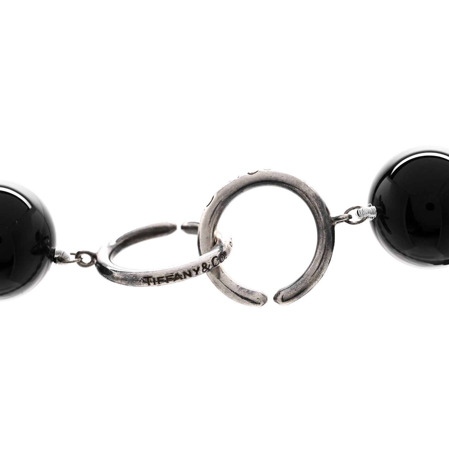 Tiffany Sterling Silver Black Onyx 18mm Paloma Picasso Bead Necklace 4 of 4