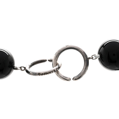 Tiffany Sterling Silver Black Onyx 18mm Paloma Picasso Bead Necklace 4 of 4