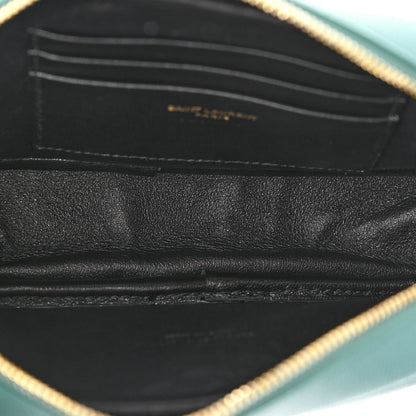 Saint Laurent Grain De Poudre Matelasse Monogram Mini Lou Camera Bag Blue Vert 5 of 9