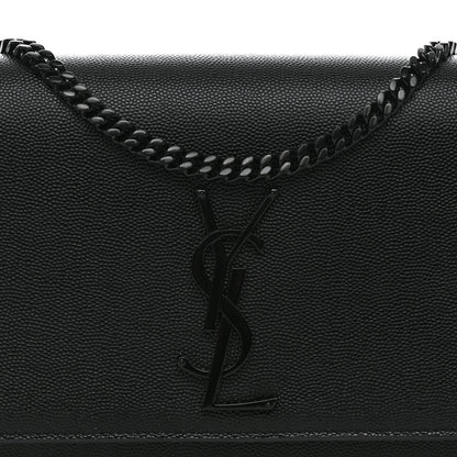 Saint Laurent Grain De Poudre Medium Classic Monogram Monochrome Kate Satchel Black 8 of 10