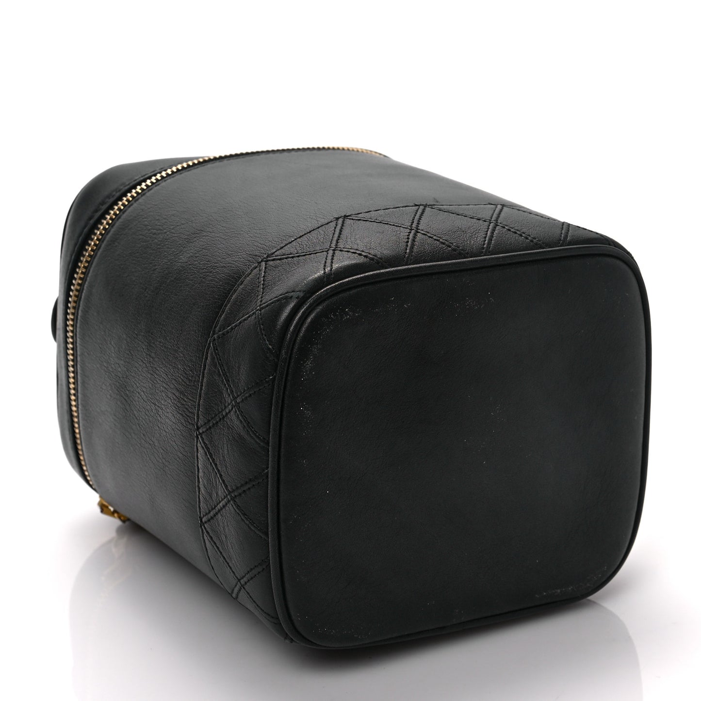 Lambskin Vanity Cosmetic Case Black