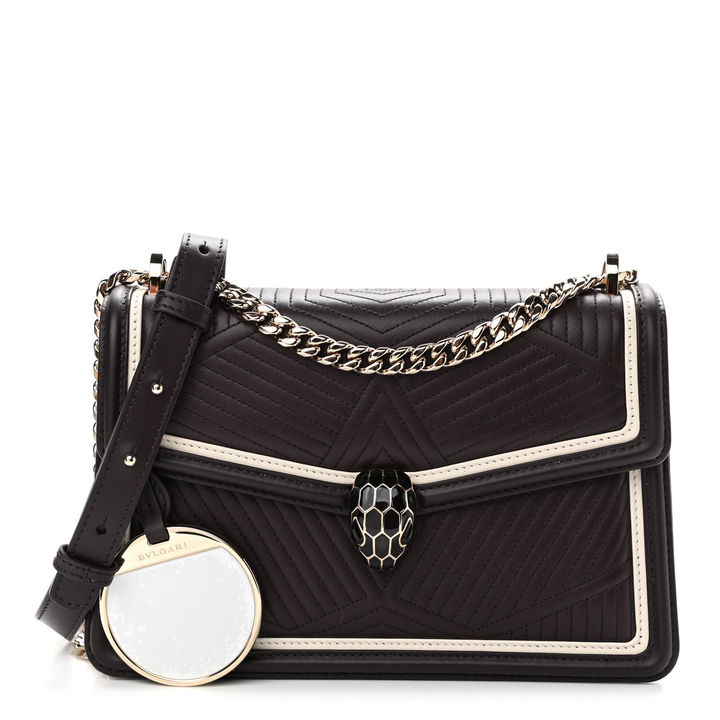 Quilted Nappa Smooth Calfskin Serpenti Forever Diamond Blast Shoulder Bag Plum