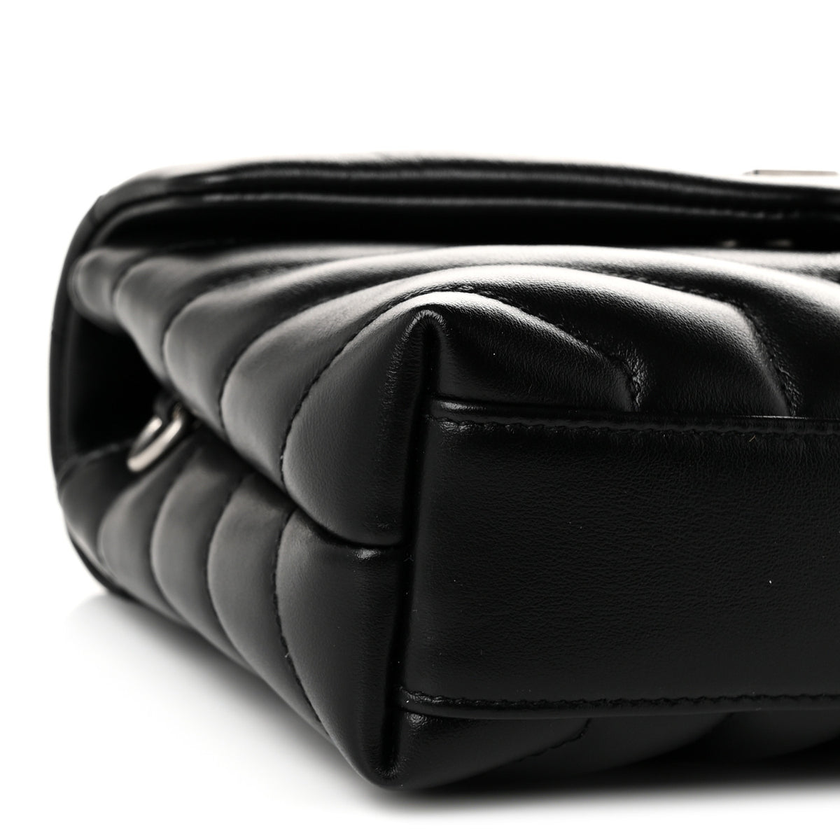 Calfskin Y Quilted Monogram Toy Loulou Crossbody Bag Black