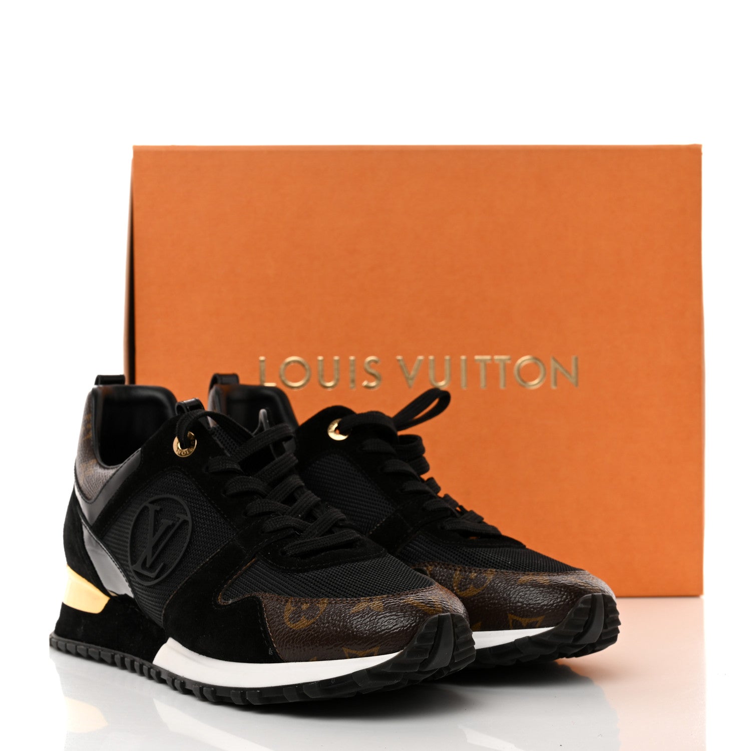 Louis Vuitton Suede Monogram Run Away Sneakers 41 Black 9 of 9