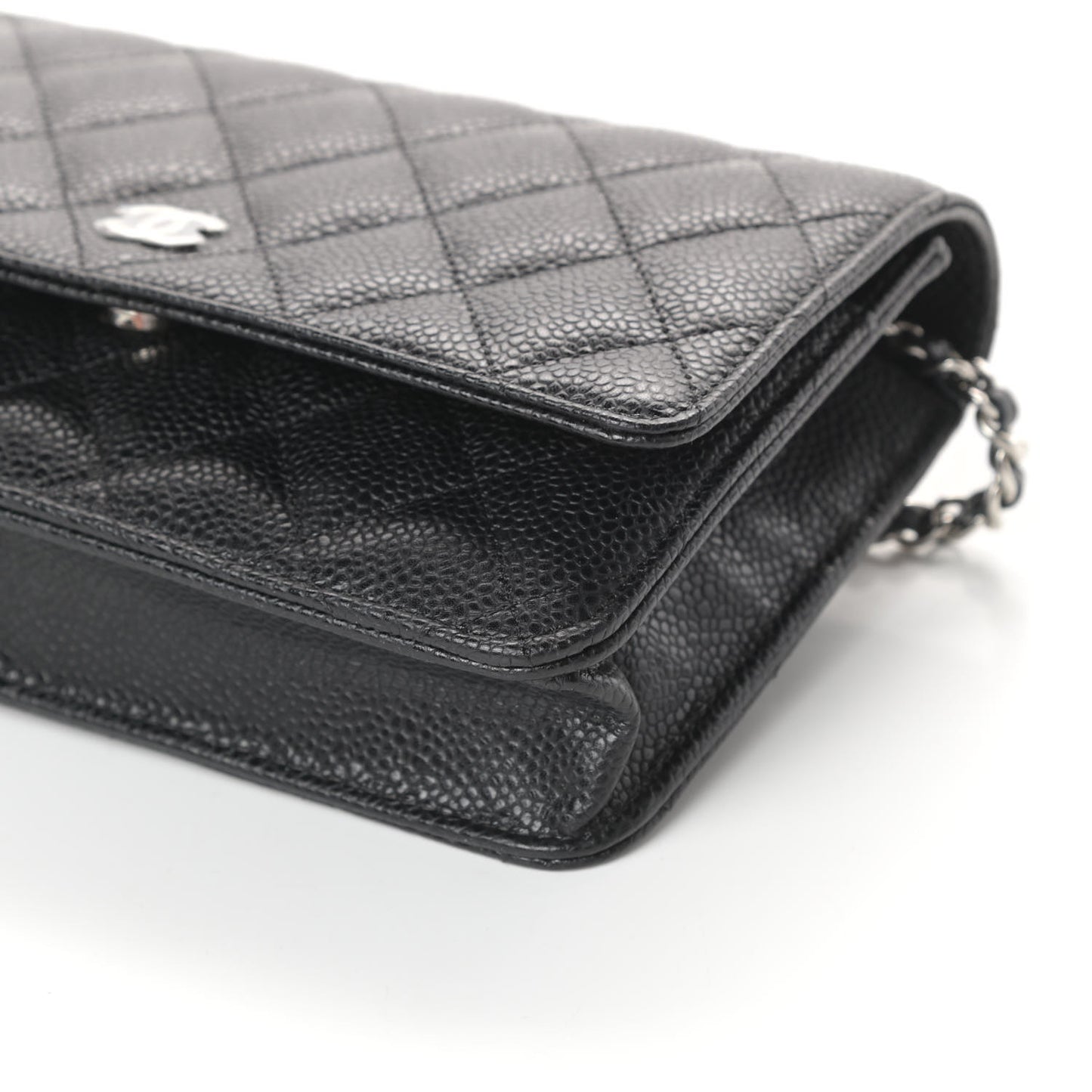 Caviar Quilted Wallet On Chain WOC Black