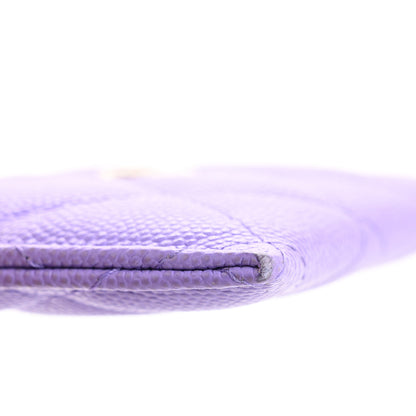 Chanel Caviar Quilted Card Holder Purple 12 of 13