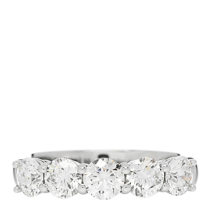 Parker & West by FASHIONPHILE Platinum Diamond 1.58ct Half Eternity Band Ring  53 6.25 1 of 9