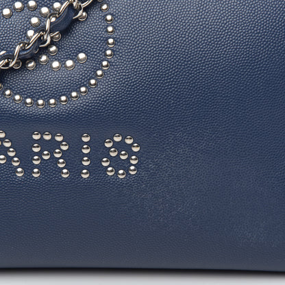 Chanel Caviar Medium Studded Deauville Tote Navy 14 of 16