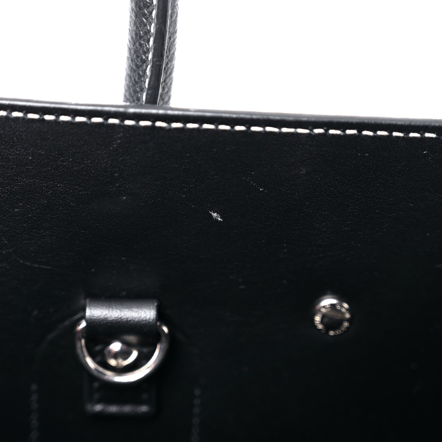 Saint Laurent Grained Calfskin Topstitch Small Sac De Jour Black Porcelain 10 of 12