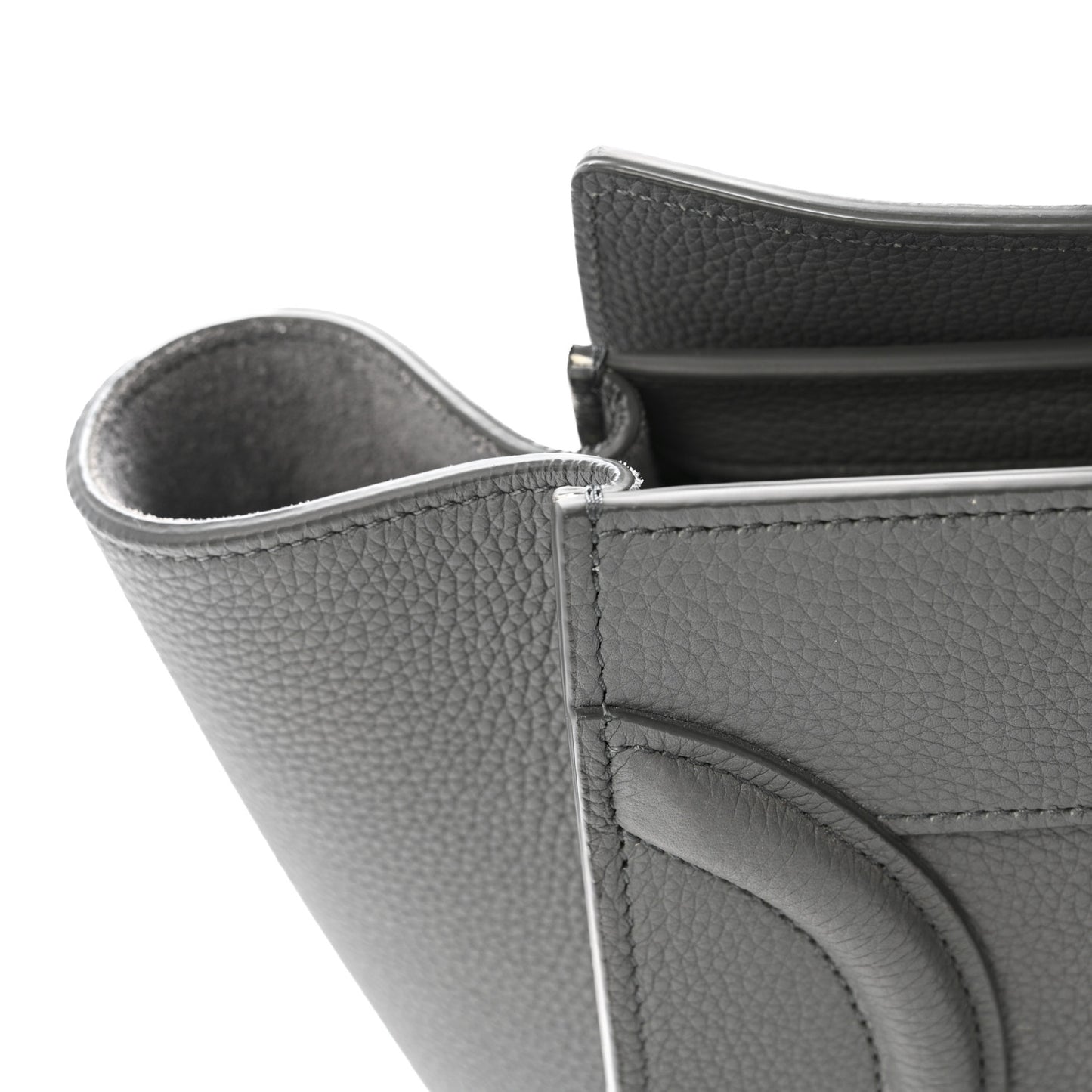 Baby Drummed Calfskin Micro Luggage Kohl