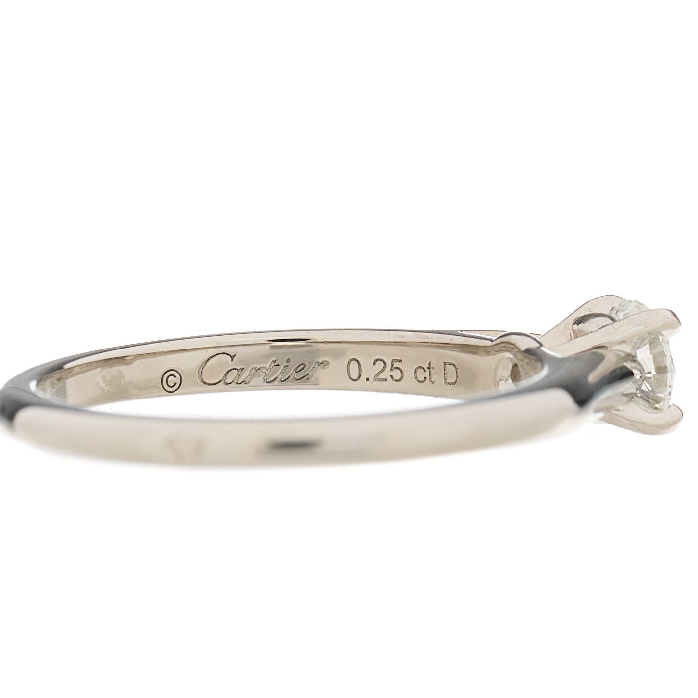 Cartier Platinum Diamond .25ct Solitaire Engagement Ring 47 4 5 of 6