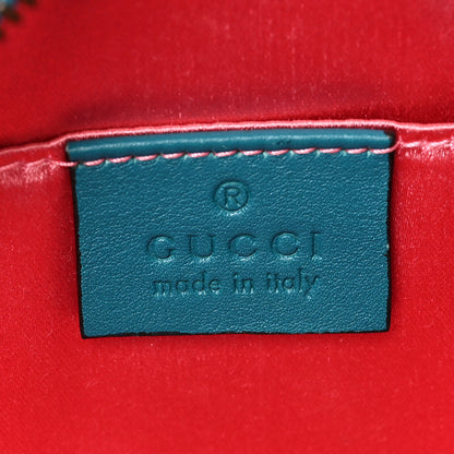 Gucci Velvet Matelasse Small GG Marmont Chain Shoulder Bag Pavone Cyan 6 of 9