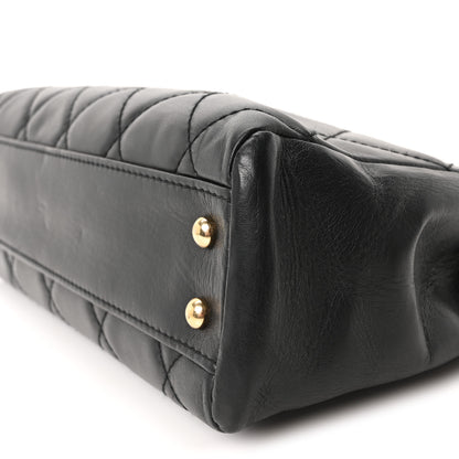 Chanel Calfskin Quilted Perforated Edge Tote  Black 10 of 10
