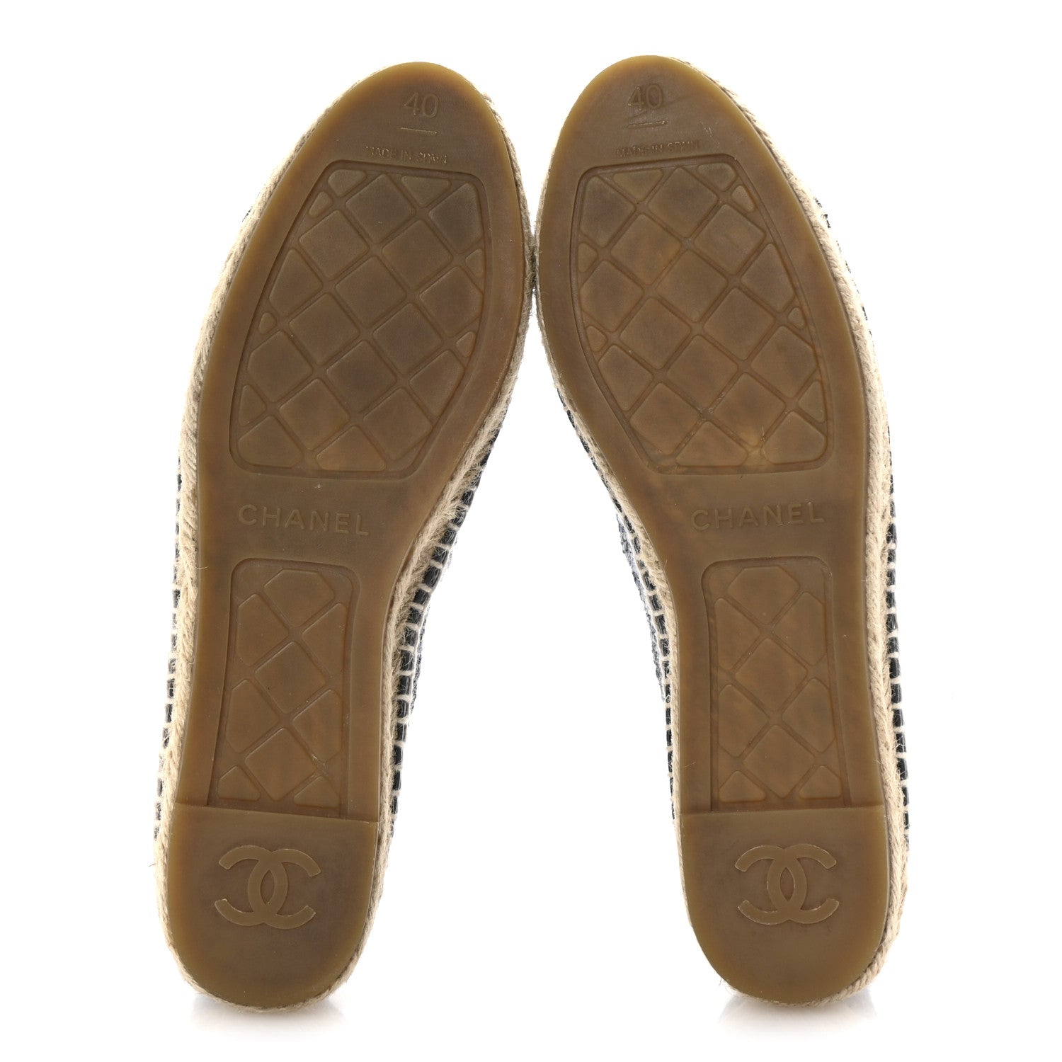 Chanel Tweed Lambskin CC Espadrilles 40 Blue Grey 6 of 10