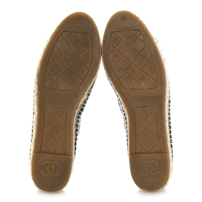 Chanel Tweed Lambskin CC Espadrilles 40 Blue Grey 6 of 10