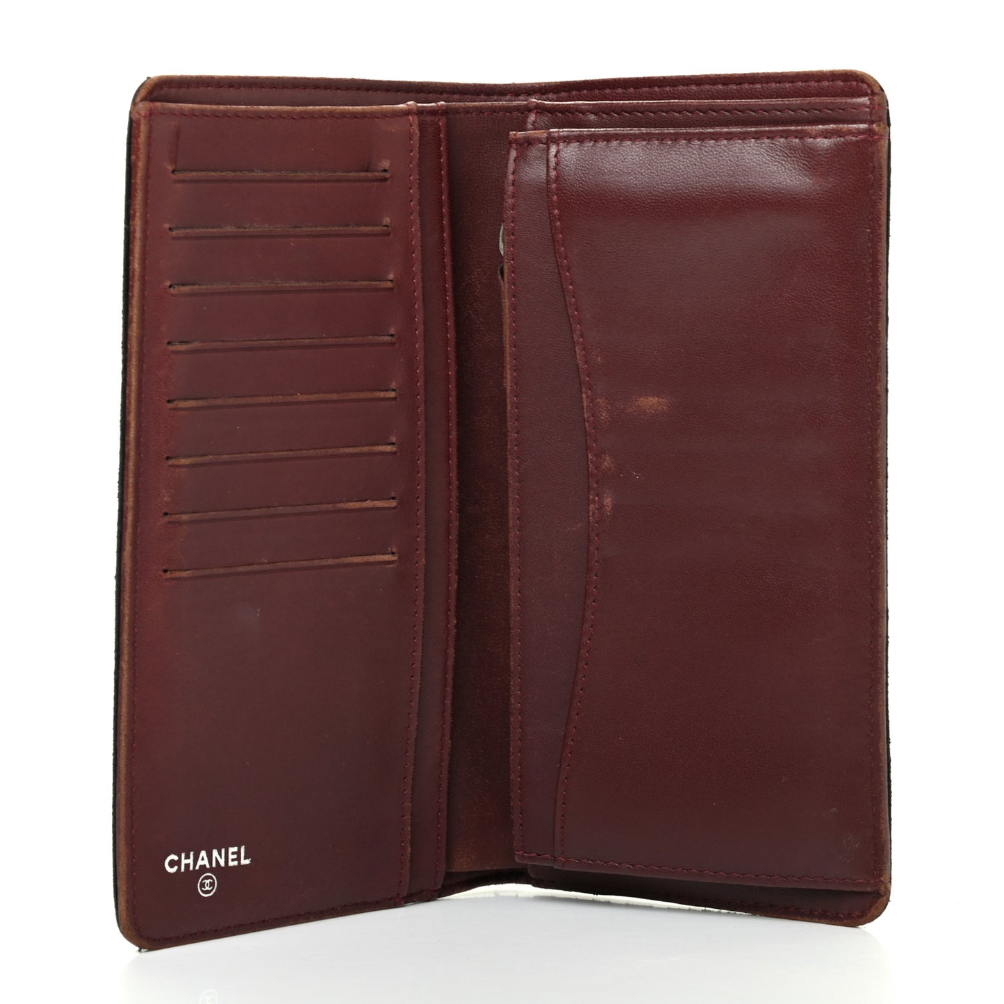 Lambskin Quilted Yen Wallet Black