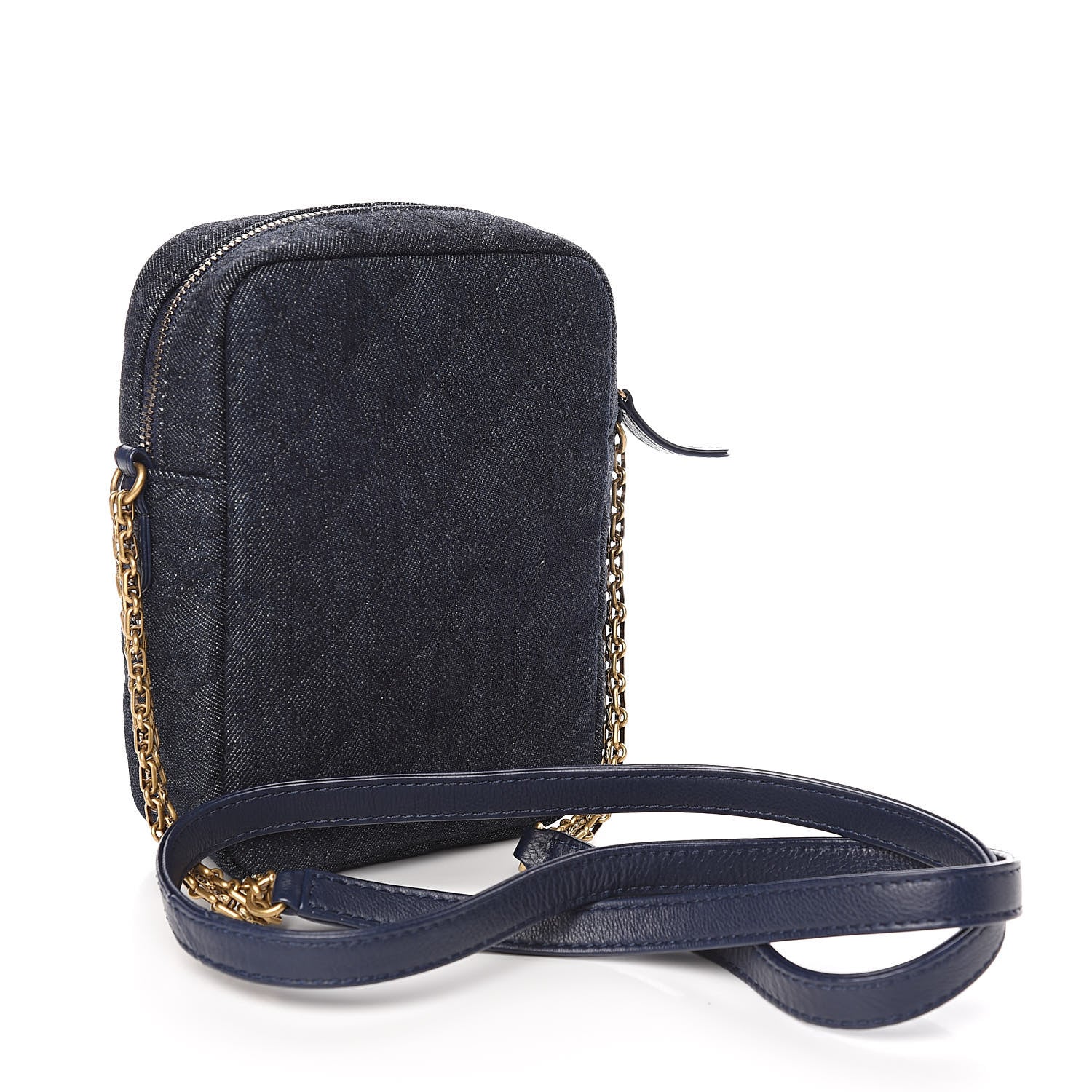 Chanel Washed Denim Quilted Reissue Camera Case Black 3 of 10