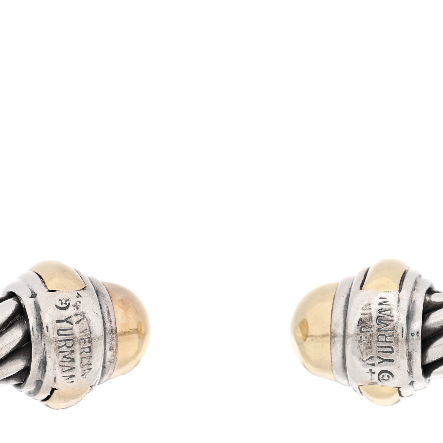 David Yurman Sterling Silver 14K Yellow Gold 7mm Cable Classics Dome Bracelet 3 of 3