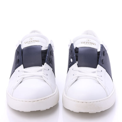 Valentino Garavani Calfskin Mens Rockstud Open Sneakers 39 White Marine 2 of 8
