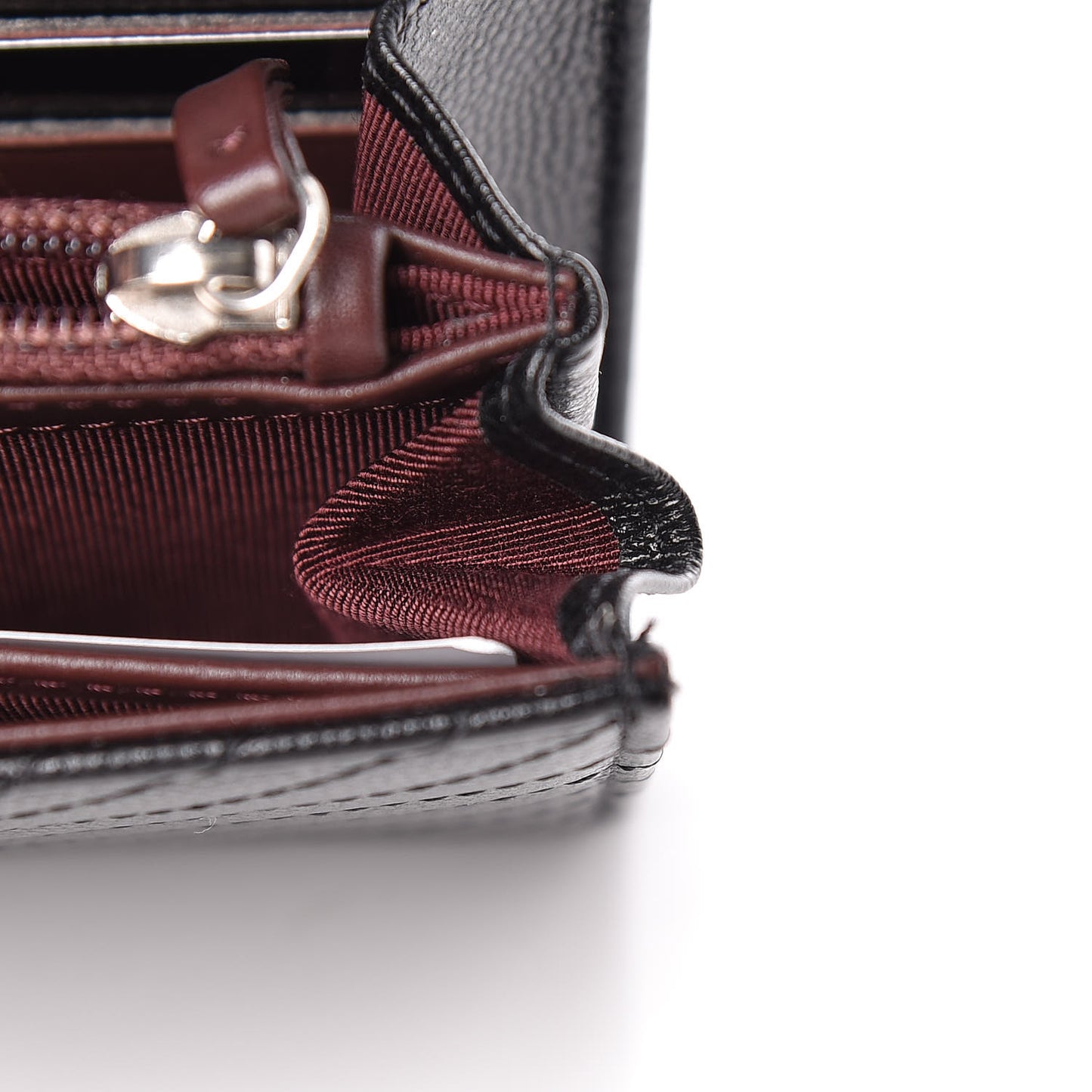 Caviar Chevron Quilted Large Flap Wallet Black