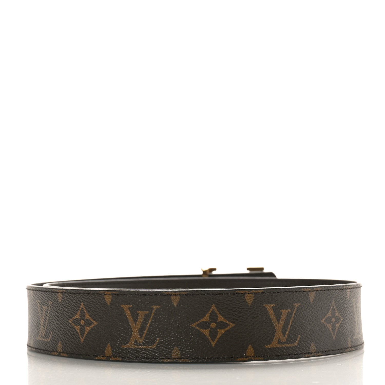 Louis Vuitton Calfskin Monogram 30mm LV Initiales Reversible Belt 85 34 Brown 2 of 7