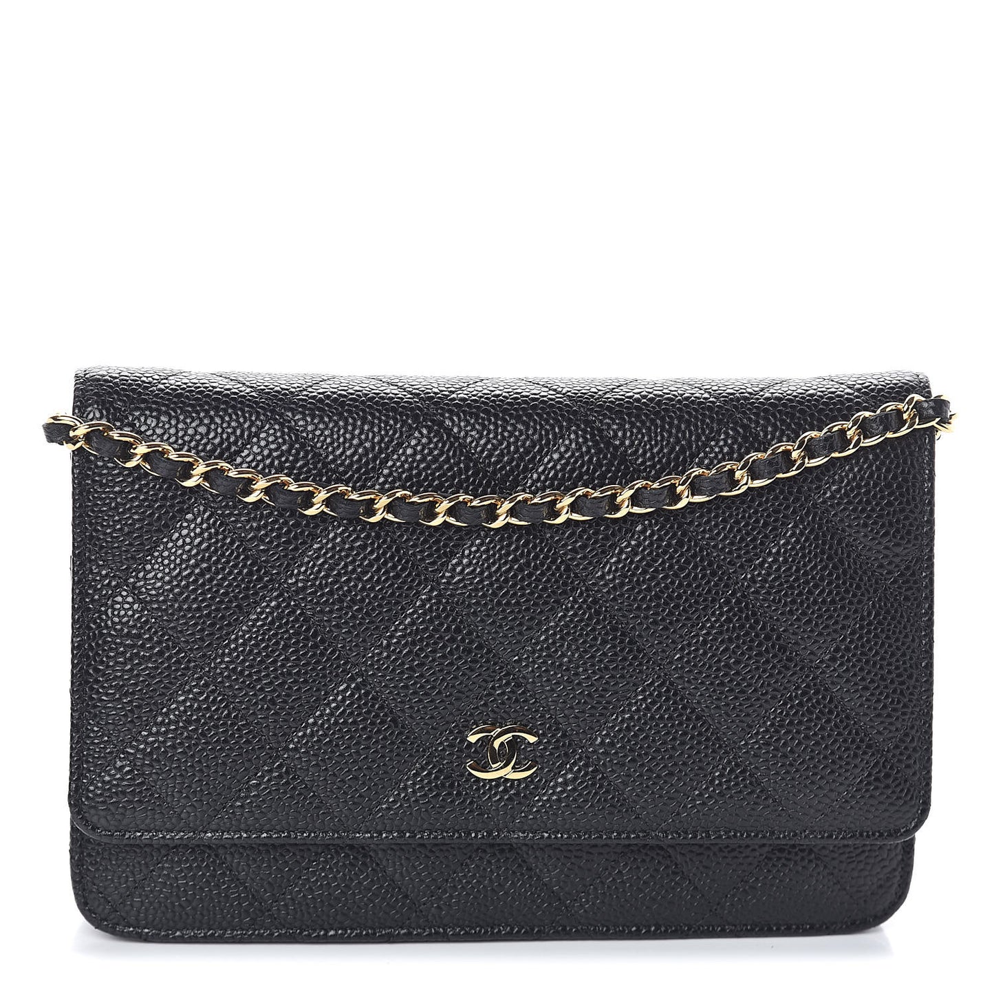 Caviar Quilted Wallet On Chain WOC Black