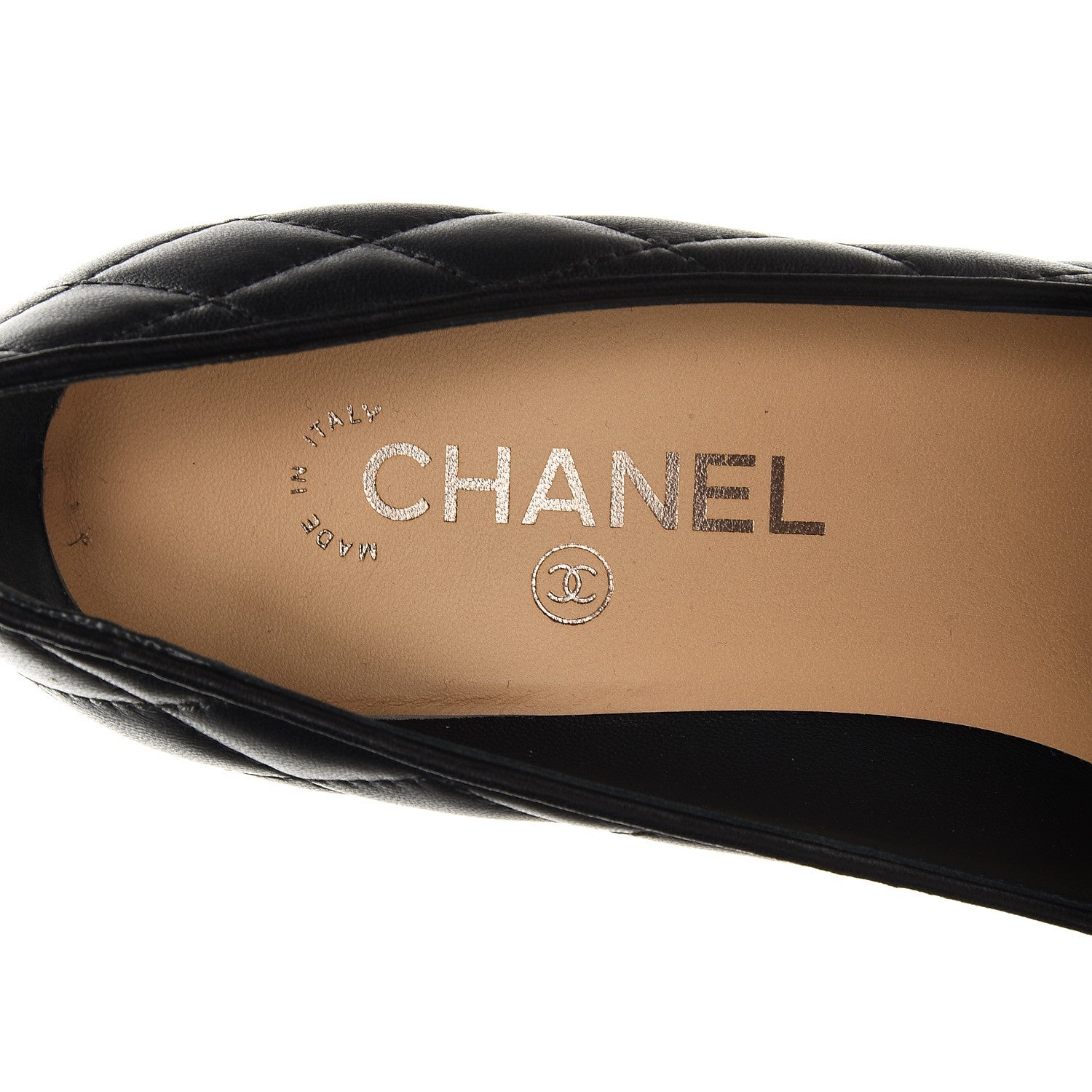 Chanel Lambskin Quilted Cap Toe Pumps 38.5 Black 6 of 9