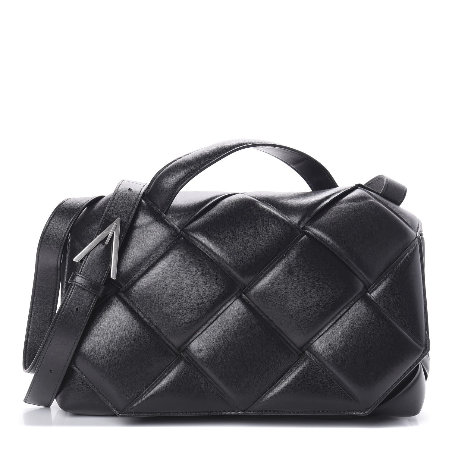 Bottega Veneta Nappa Intreccio Padded Top Handle Shoulder Bag Black 1 of 9