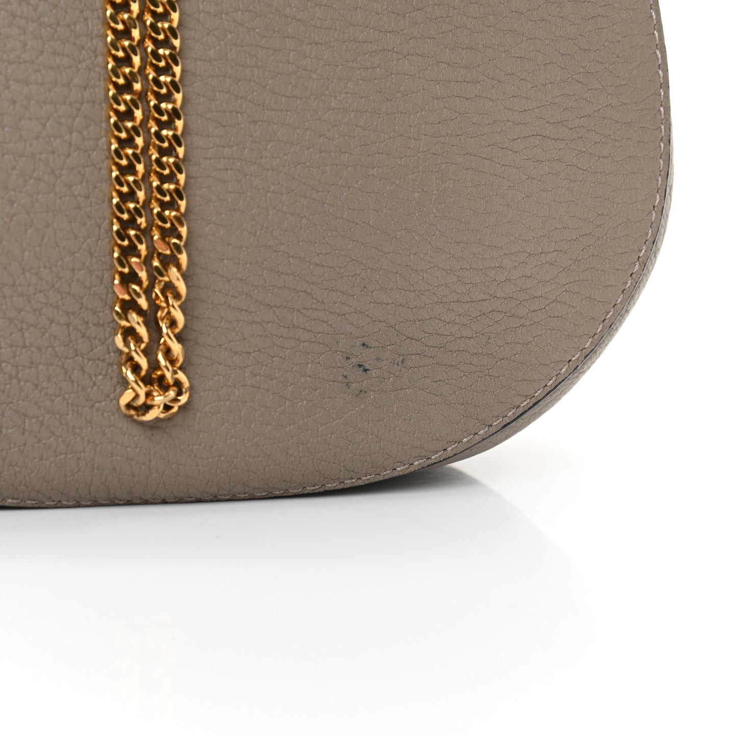 Grained Lambskin Mini Drew Shoulder Bag Motty Grey