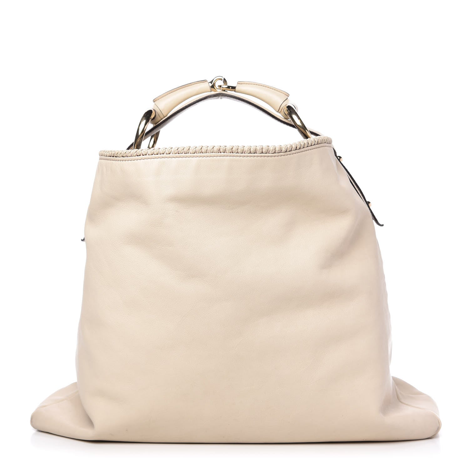 Gucci Calfskin Large Horsebit Chain Hobo Ivory 1 of 14
