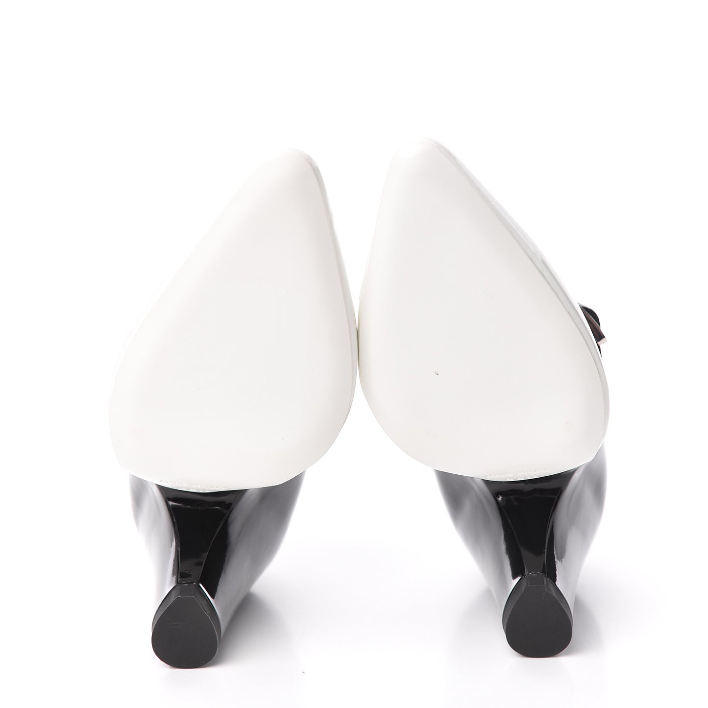 Patent Calfskin Pumps 36.5 Black White