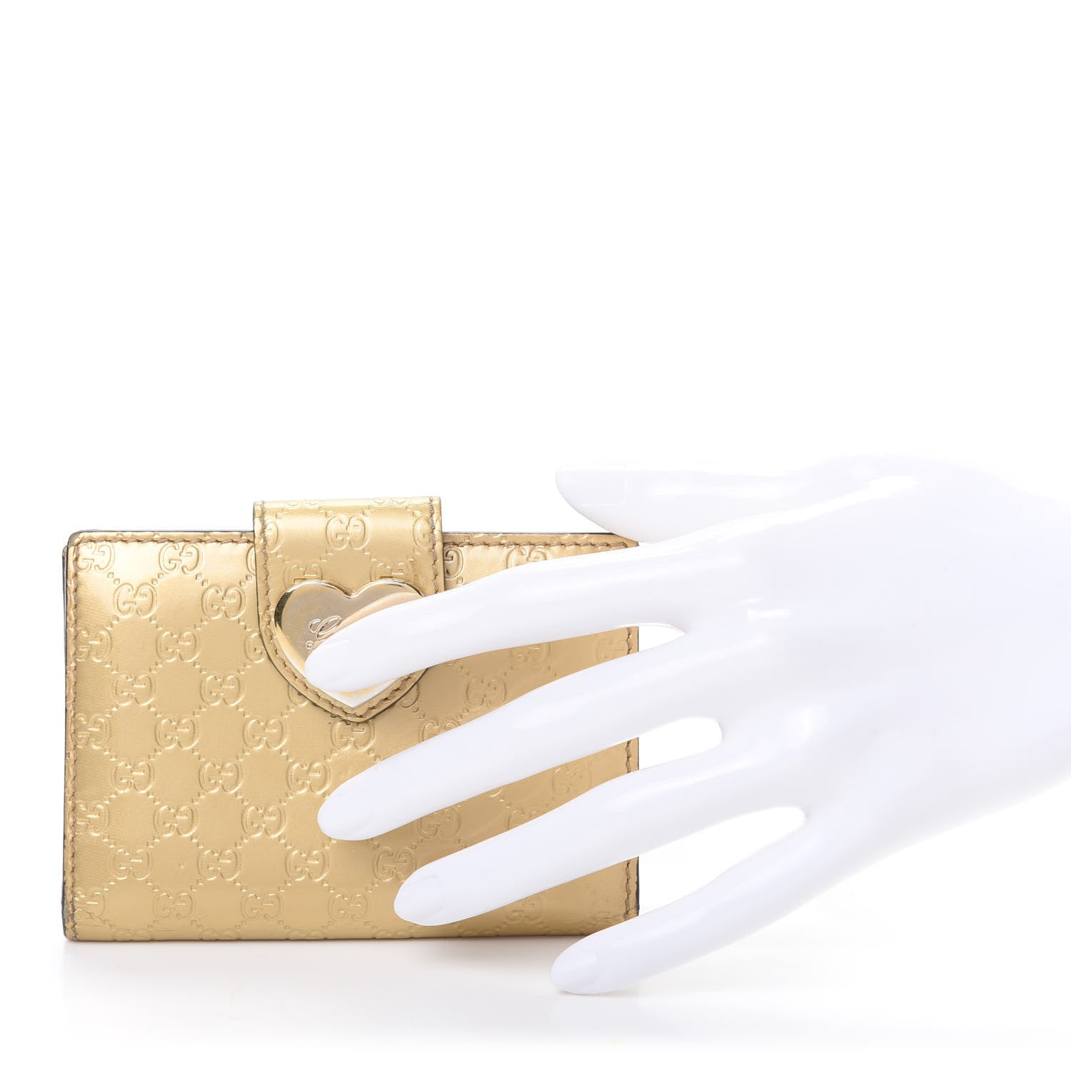 Gucci Shine Microguccissima Heart Travel Wallet Gold 2 of 8