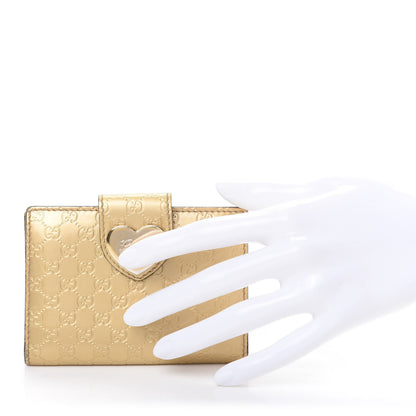 Gucci Shine Microguccissima Heart Travel Wallet Gold 2 of 8