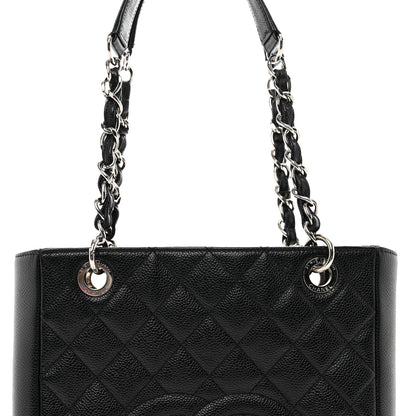 Chanel Caviar Quilted Petit Shopping Tote PST Black 8 of 10