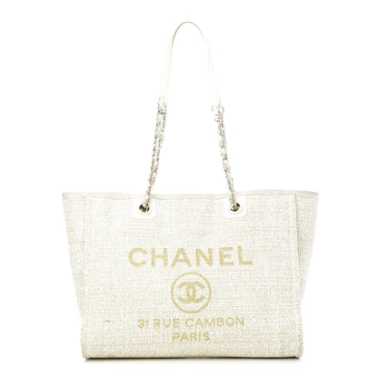 Chanel Mixed Fibers Small Deauville Tote Light Beige 1 of 10