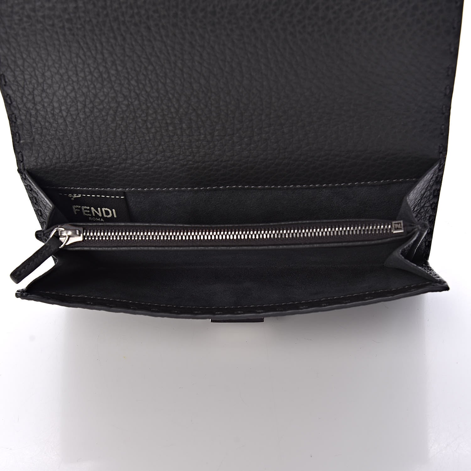Fendi Cuoio Romano Selleria Peekaboo Continental Wallet Asfalto 5 of 10