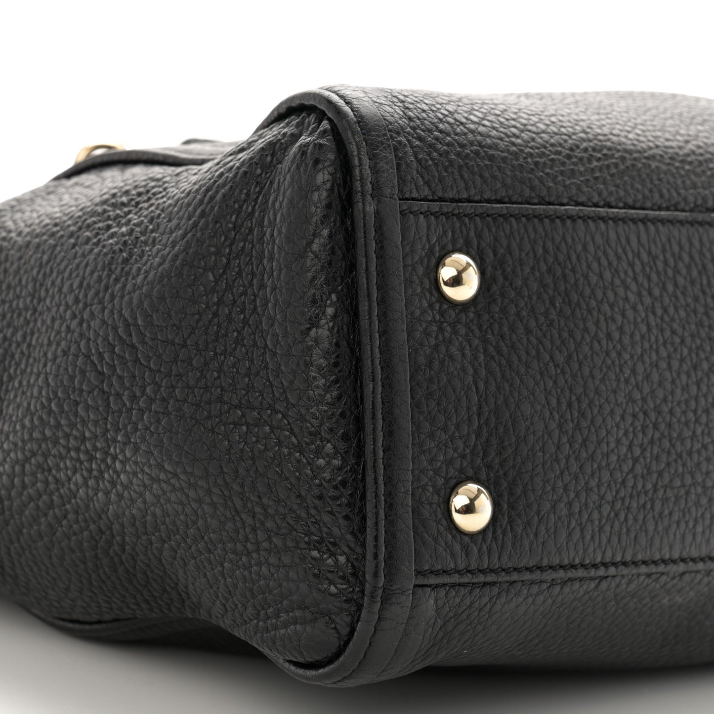Pebbled Calfskin Small Soho Shoulder Bag Black