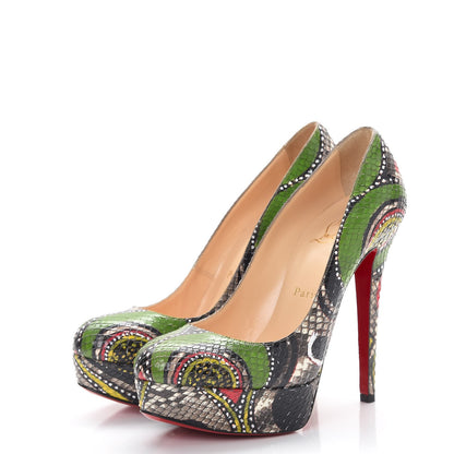Christian Louboutin Python Bianca Masai 140 Platform Pumps 37.5 Multicolor 3 of 11