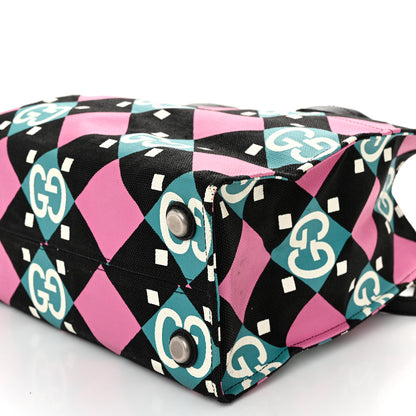 Gucci Canvas GG Geometric Print Tote Bag Black Multicolor 9 of 9