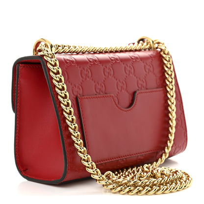 Gucci Guccissima Small Padlock Shoulder Bag Hibiscus Red 3 of 11