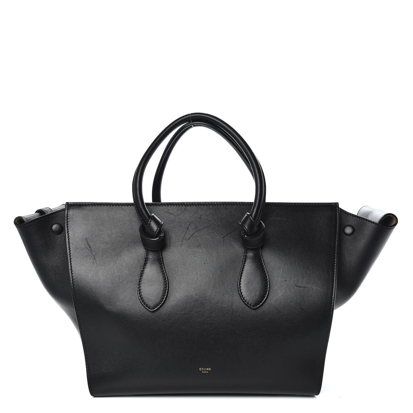 Smooth Calfskin Small Tie Knot Tote Black