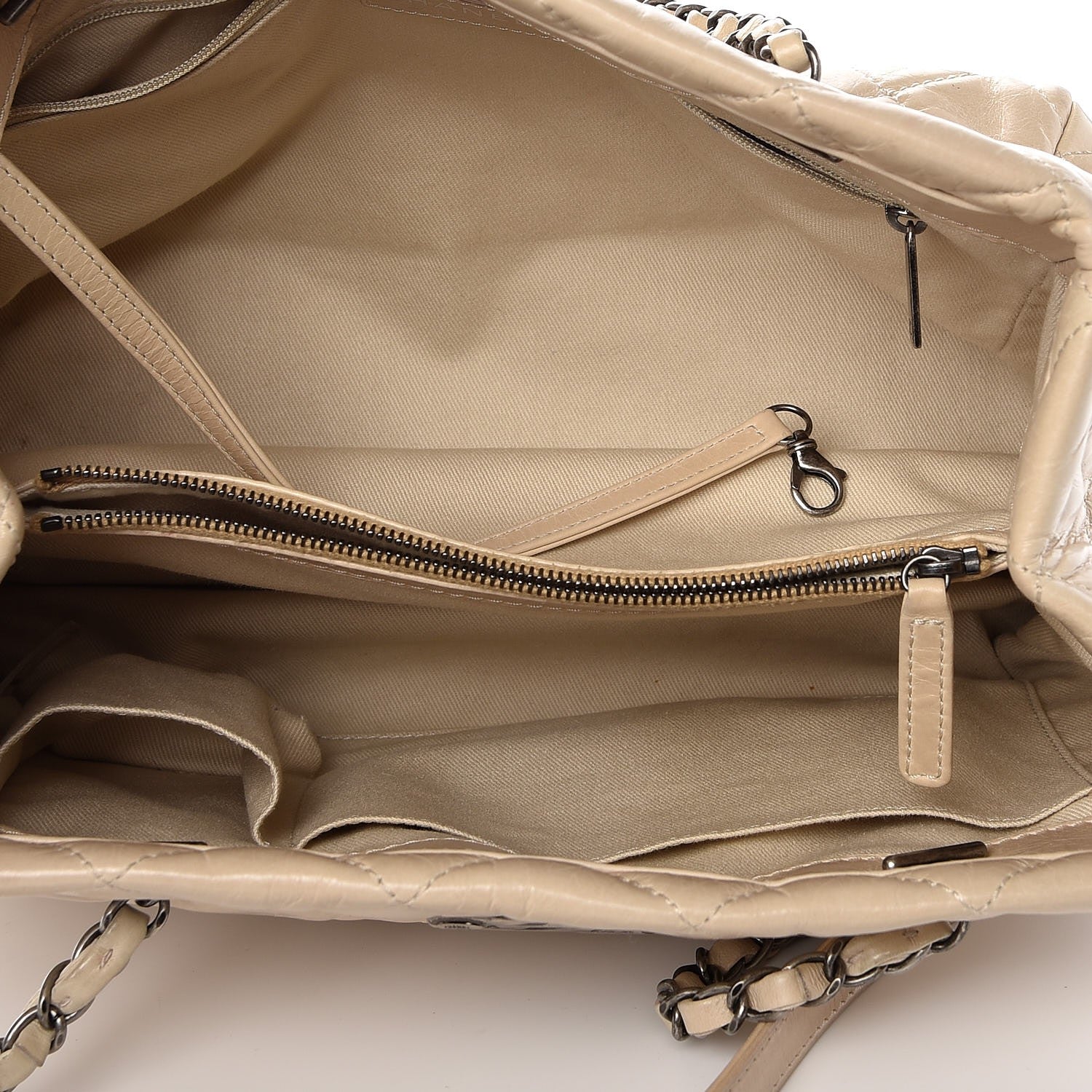 Chanel Glazed Calfskin Quilted Tote Light Beige 5 of 12