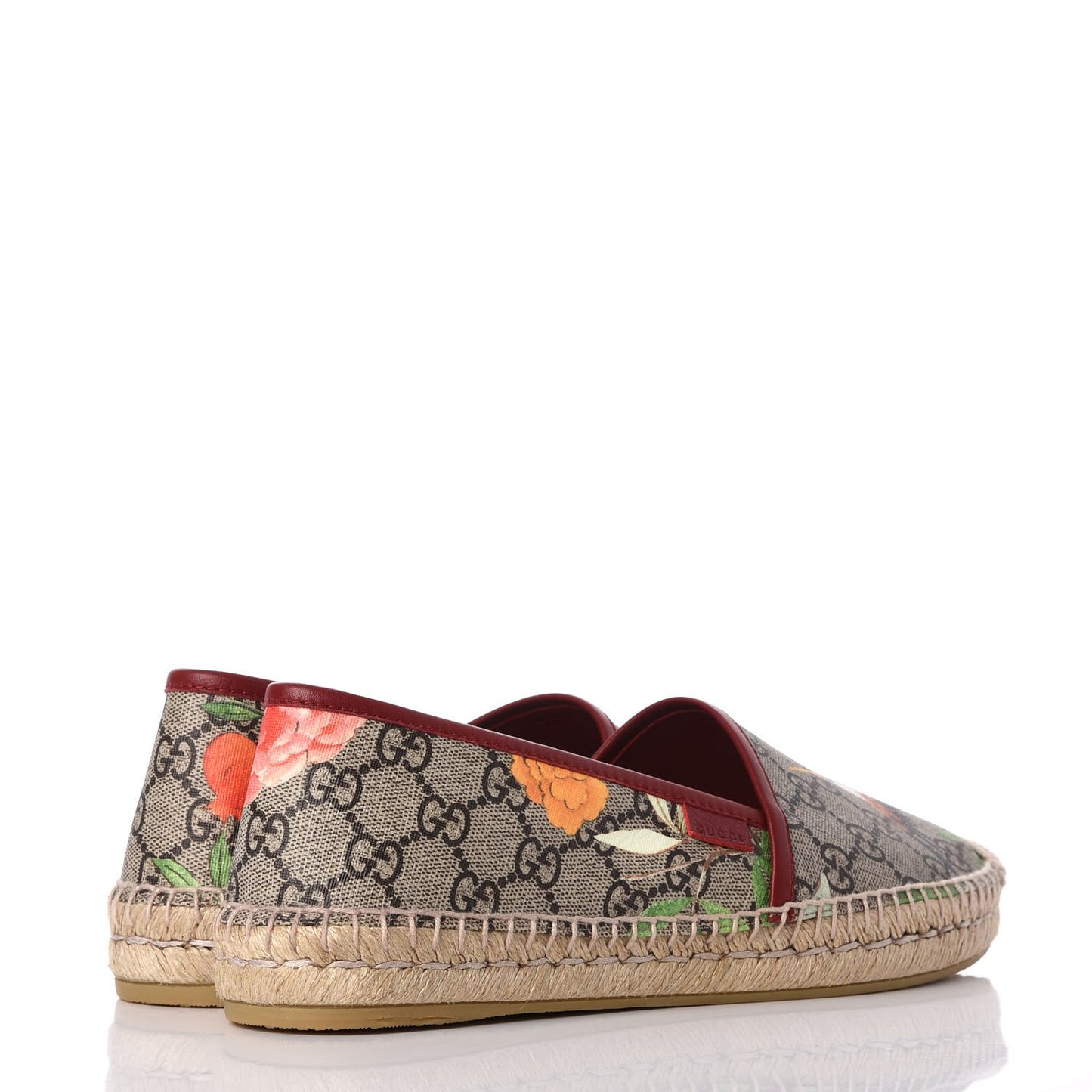 GG Supreme Monogram Tian Womens Espadrilles 40.5 Beige Multicolor Red