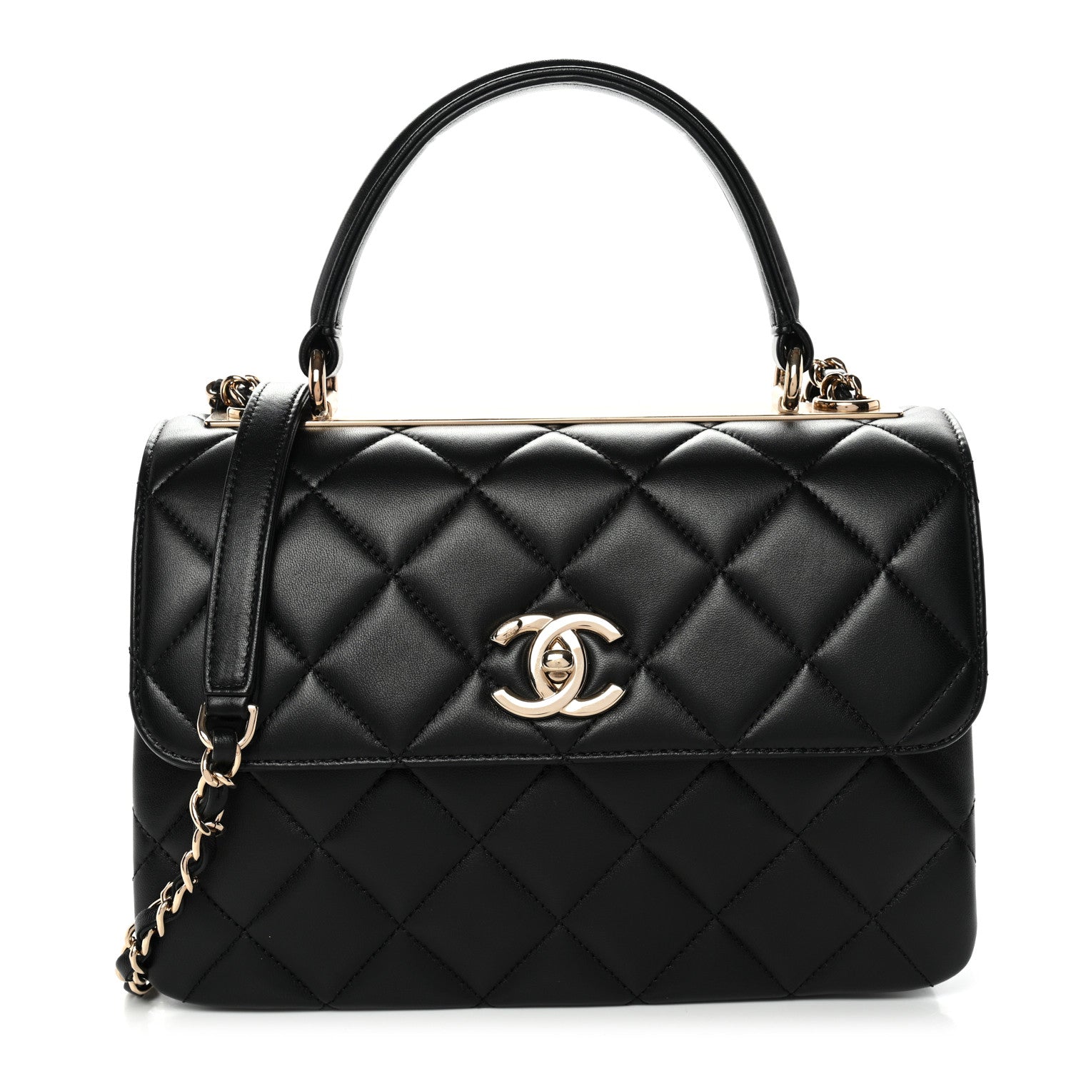 Chanel Lambskin Quilted Small Trendy CC Dual Handle Flap Bag Black 1 of 11