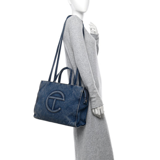 Denim Medium Shopping Bag Blue