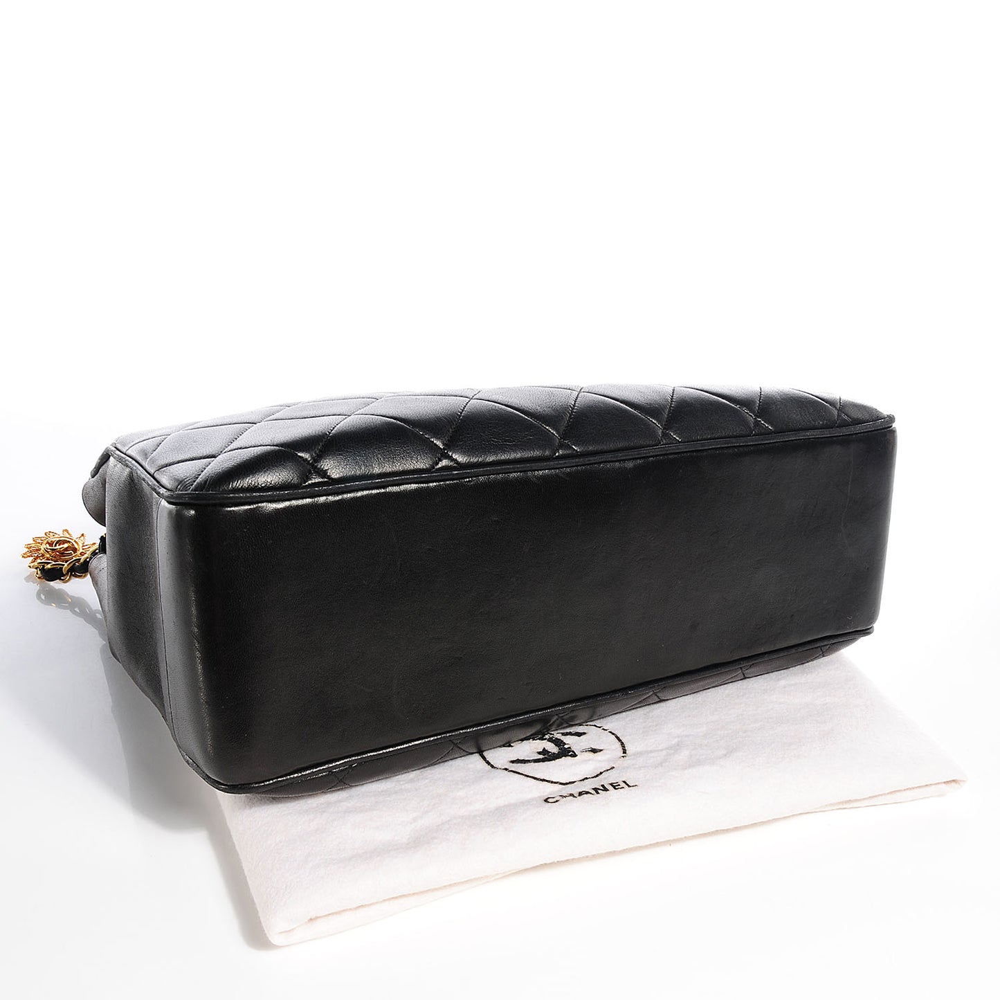 Lambskin Quilted Shoulder Bag Black